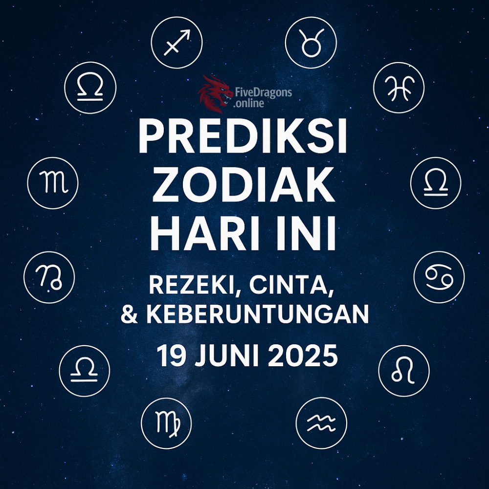 Prediksi Zodiak Hari Ini: Rezeki, Cinta, &amp; Keberuntungan 19 Juni 2025 - FiveDragons.online